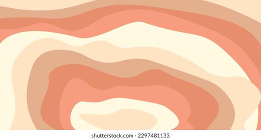 Groovy Retro Hintergrund der 70er Jahre. Abstrakter Vintage-Hintergrund. Vektorgrafik in einem einfachen linearen Stil-Design-Vorlage-Hippie-Stil.