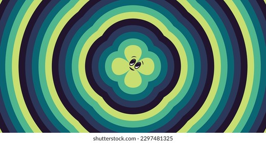 Groovy retro background of the 70s. Abstract vintage background. Vector illustration in a simple linear style-design template-hippie style.