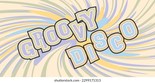 Groovy retro background of the 70s. Abstract vintage background. Vector illustration in a simple linear style-design template-hippie style.
