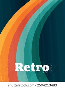 Groovy Retro Background with Lines, Aesthetic, Striped Design, Vintage Poster, Texture, Vector