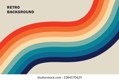 Groovy retro background pattern Vintage grunge colorful stripes background