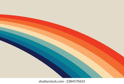 Groovy retro background pattern Vintage grunge colorful stripes background