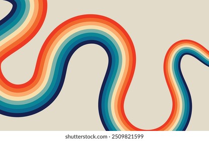  Groovy retro background pattern Vintage grunge colorful stripes background