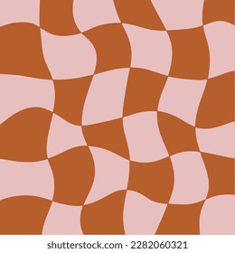 Groovy and retro boho cute checkerboard pattern