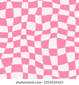 Groovy and retro boho cute checkerboard pattern