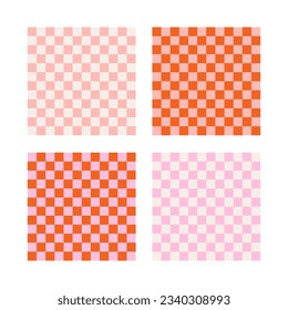 Groovy and retro boho cute checkerboard pattern