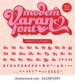 groovy retro bold Font alphabet vector file