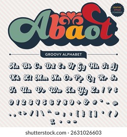 Groovy Retro Bold Font alphabet vector file