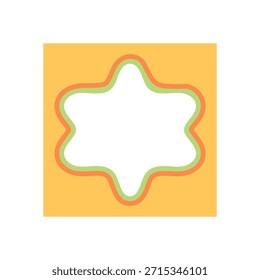 Borde retro groovy con forma de rectángulo de vieira y marco ondulado. Elemento elegante y2k con fuerte color de fondo, gráfico moderno y borde fresco para el aspecto vintage o el uso de arte retro de moda.