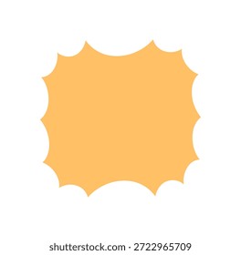 Forma de ráfaga retro groovy con silueta sólida naranja funky y borde abstracto. El marco gráfico y el fondo y2k agregan energía moderna fresca como un elemento estético para uso visual creativo.