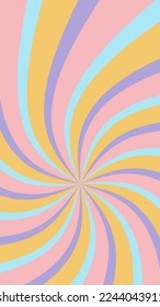 Groovy retro burst sun rays background. Vintage colorful abstract geometric pattern. Vector summer hippie carnival illustration for poster, flyer, greeting card, banner.