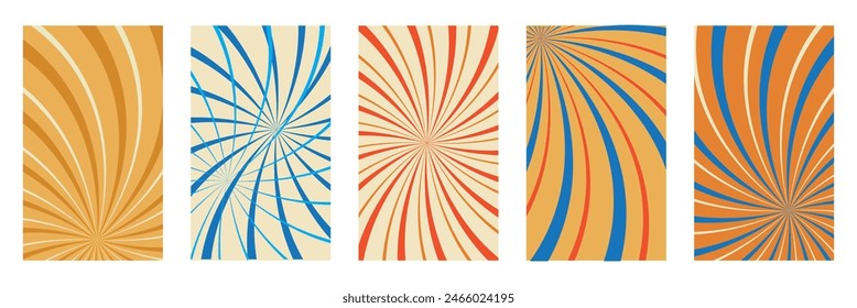 Groovy retro burst sun rays background.Vector summer hippie carnival illustration for poster, flyer, greeting card, banner. Vintage colorful abstract geometric pattern.  7891