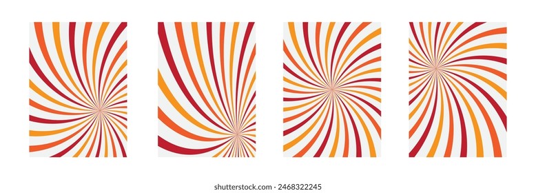 Groovy retro burst sun rays background. Vintage colorful abstract geometric pattern design eps 10