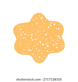 Forma de ráfaga de crayón retro groovy con líneas onduladas y borde bosquejado forma un marco de doodle juguetón. El Abstractas sombreado de tiza añade un toque de Y2K como elemento gráfico de moda para un fondo creativo.