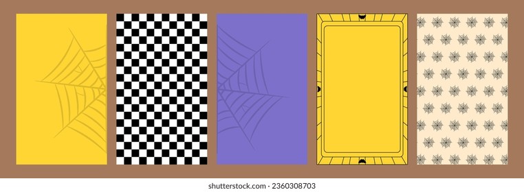 Groovy retro halloween backgrounds. Vector poster, print, party invitation. Happy Halloween. Trendy vintage vector illustration.