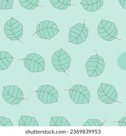 Groovy retro leaf seamless pattern. Suitable for backgrounds, wallpapers, fabrics, textiles, wrapping papers, printed materials, and many more.