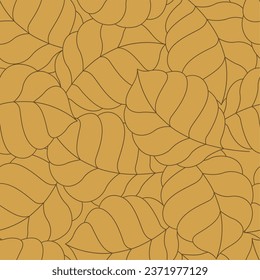 Groovy retro leaf seamless pattern. Suitable for backgrounds, wallpapers, fabrics, textiles, wrapping papers, printed materials, and many more.