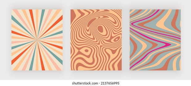 Groovy retro lines wall art prints