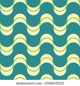Groovy retro mid century wavy pattern