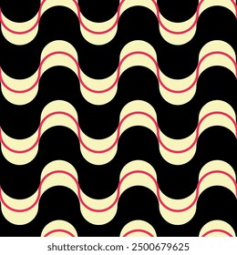 Groovy retro mid century wavy pattern
