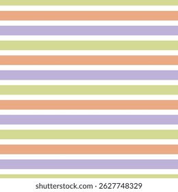 Groovy retro multicolour horizontal stripes vector seamless pattern. Geometric abstract stripped background. 