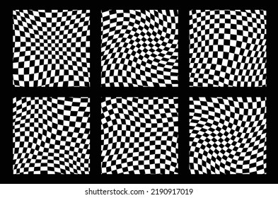 Groovy retro pattern background in psychedelic checkered backdrop style. A chessboard in a minimalist abstract design with a 60s 70s aesthetic vibe. hippie style y2k. funky print vector illustration.