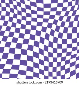 Groovy retro pattern background in psychedelic checkered backdrop style. A chessboard in a minimalist abstract design with a 60s 70s aesthetic vibe. hippie style y2k. funky print vector illustration.