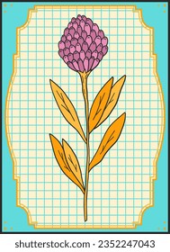 Groovy retro poster. Hippie style background. Groovy flower. 60s and 70s style. Psychedelic funky abstract. Groovy poster template. Nostalgia for the 70s.