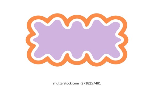 Forma de borde de rectángulo de vieira retro groovy en estilo de contorno de dibujos animados. Abstractas marco de burbuja con borde ondulado como fondo Y2K, perfecto para el arte gráfico pop y conceptos vintage de moda.