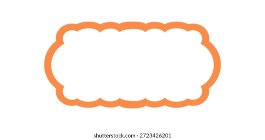 Quadro retângulo ondulado retro de vieira Groovy com borda e contorno curvilíneos em negrito. Fundo gráfico laranja em estilo único y2k forma um quadro moderno, perfeito para temas de design artísticos e na moda.