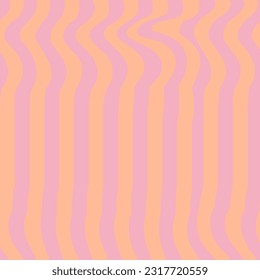 Groovy retro seamless pattern. wavy rainbow background for trendy funky prints. Trippy psychedelic swirl summer backdrop.
