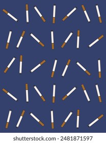 Groovy retro style cigarette seamless pattern design. Trendy pastel color cig ornament. Vintage Grunge vector aesthetic can used textile, t-shirt, fabric print