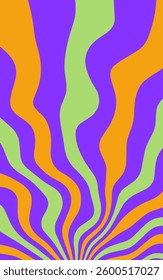 Groovy retro swirl burst, summer background. Abstract pattern for design cards, t-shirts, posters, covers, banners etc.
