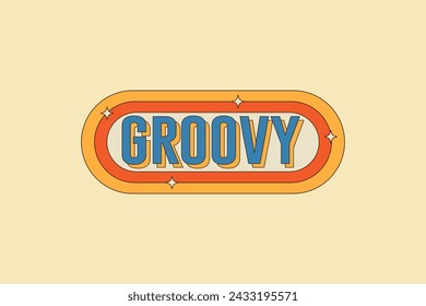 Groovy retro vintage sign design