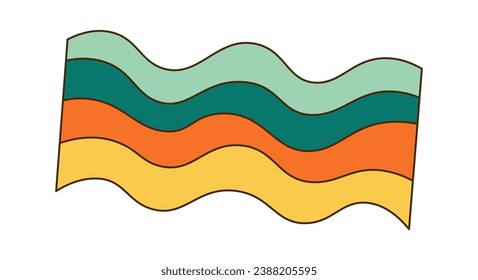 Groovy Retro Wave Vector Illustration