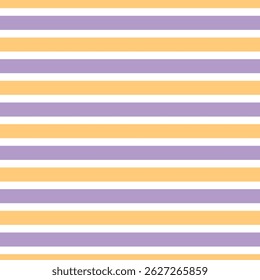 Groovy retro yellow purple horizontal stripes vector seamless pattern. Geometric abstract stripped background. 