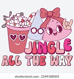 Groovy Santa Retro Christmas Santa Claus Retro Pink Christmas Vibes Popular