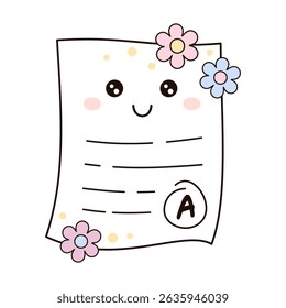 Groovy school clipart, school supplies, back to school, cute hand drawn vector illustration in flat style	