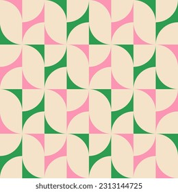 Groovy seamless pattern. Retro style background. Repeating vintage geometric design for prints. Repeated mosaic patern. Happy 70s wallpaper. Repeat abstract geometry lattice. Vector illustration