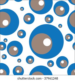 A groovy seamless retro circle background in blue and brown