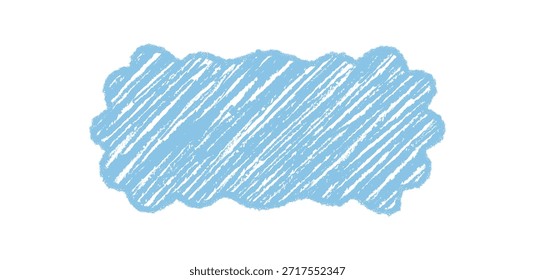 Retângulo sombreado Groovy em azul com borda ondulada e textura de giz de cera, estilo de giz retro. Elemento de fundo de esboço sombreado e único quadro y2k oferecem um efeito de sombreamento divertido para projetos criativos.