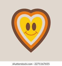 Groovy smiley corazón Y2K Psicodelic fondo vectorial. Patrón de sonrisa sin inconvenientes en
Estilo Retro Disco de los años 70. Verano divertido abstracto de la estética moderna.
Afiche de marco mural, pancarta y medios sociales 