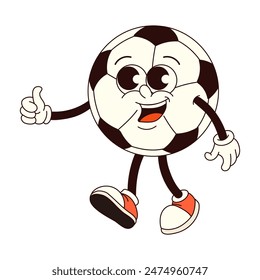 Groovy Personaje de la Pelota de Fútbol: ¡Pulgares para Arriba para el Juego!