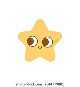 groovy star with eyes. Vector illustration flat