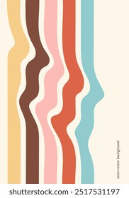 Cartaz de design listrado Groovy em estilo retro simples