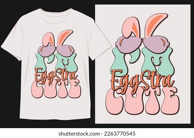 Groovy Style Easter Day T-shirt Design. Retro T-shirt Design. Easter Day T-shirt Design Vector Graphics