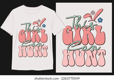 Groovy Style Easter Day T-shirt Design. Retro T-shirt Design. Easter Day T-shirt Design Vector Graphics