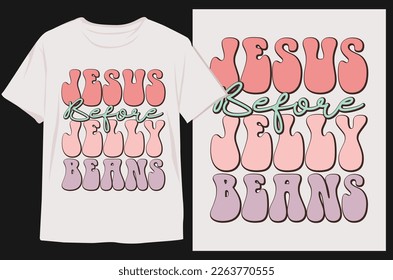 Groovy Style Easter Day T-shirt Design. Retro T-shirt Design. Easter Day T-shirt Design Vector Graphics