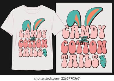 Groovy Style Easter Day T-shirt Design. Retro T-shirt Design. Easter Day T-shirt Design Vector Graphics