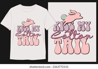 Groovy Style Easter Day T-shirt Design. Retro T-shirt. Easter Day T-shirt Design Vector Graphics